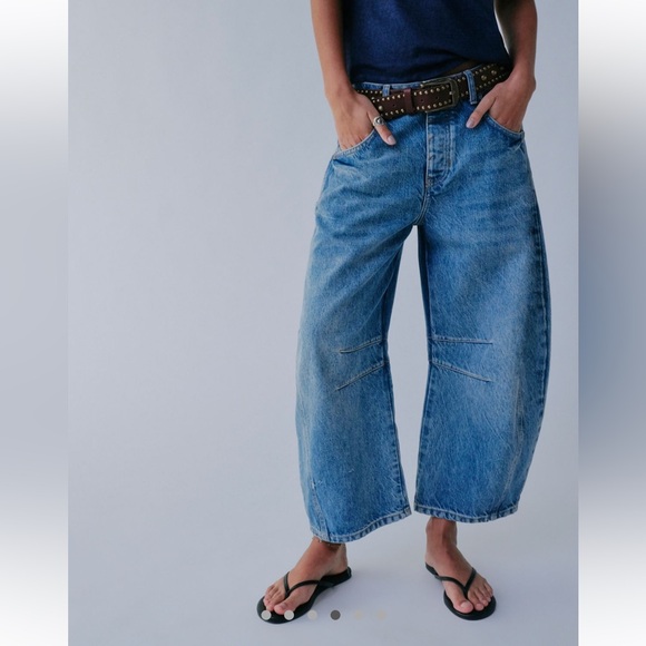 We The Free Good Luck Mid-Rise Barrel Jeans EUC - Picture 8 of 11